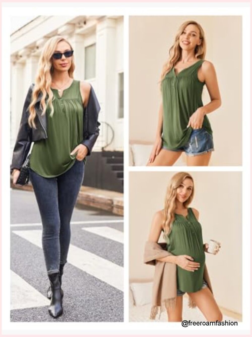 Maternity Nursing Tank Top Sleeveless Double Layer Breastfeeding Shirt - Picture 4 of 7